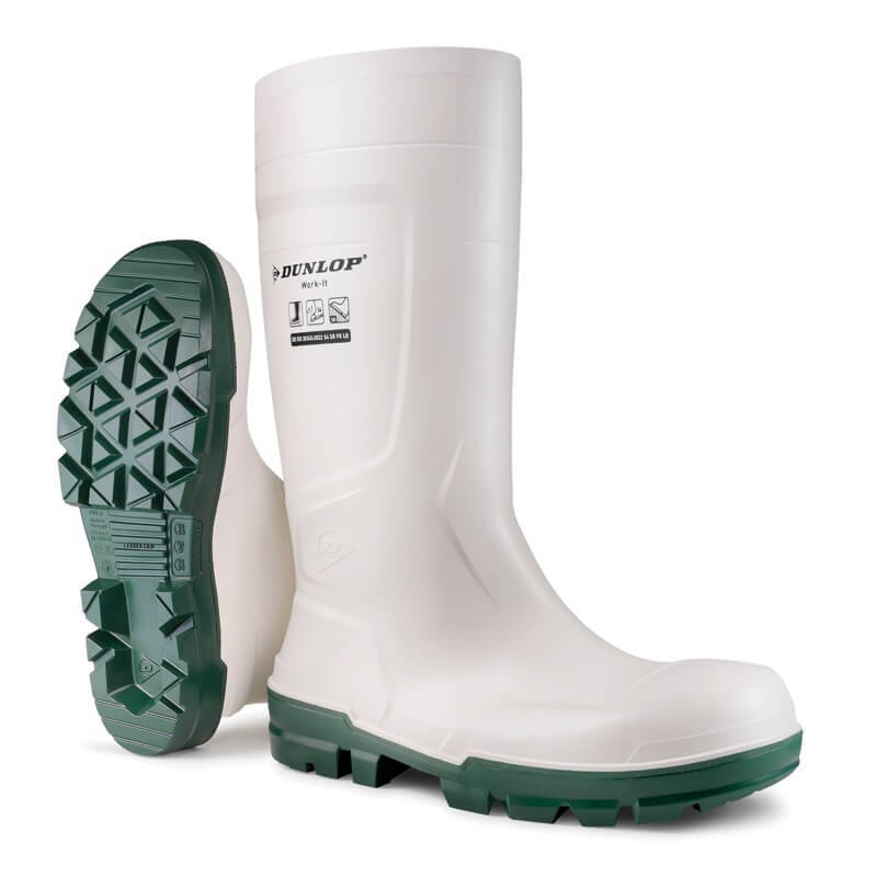 Bota de agua de seguridad caña alta Dunlop PVC/Nitrilo blanca - Referencia 171BVBL